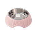 Set of 4 stainless steel pet bowls with weighted non-slip base in blue, green and pink colours