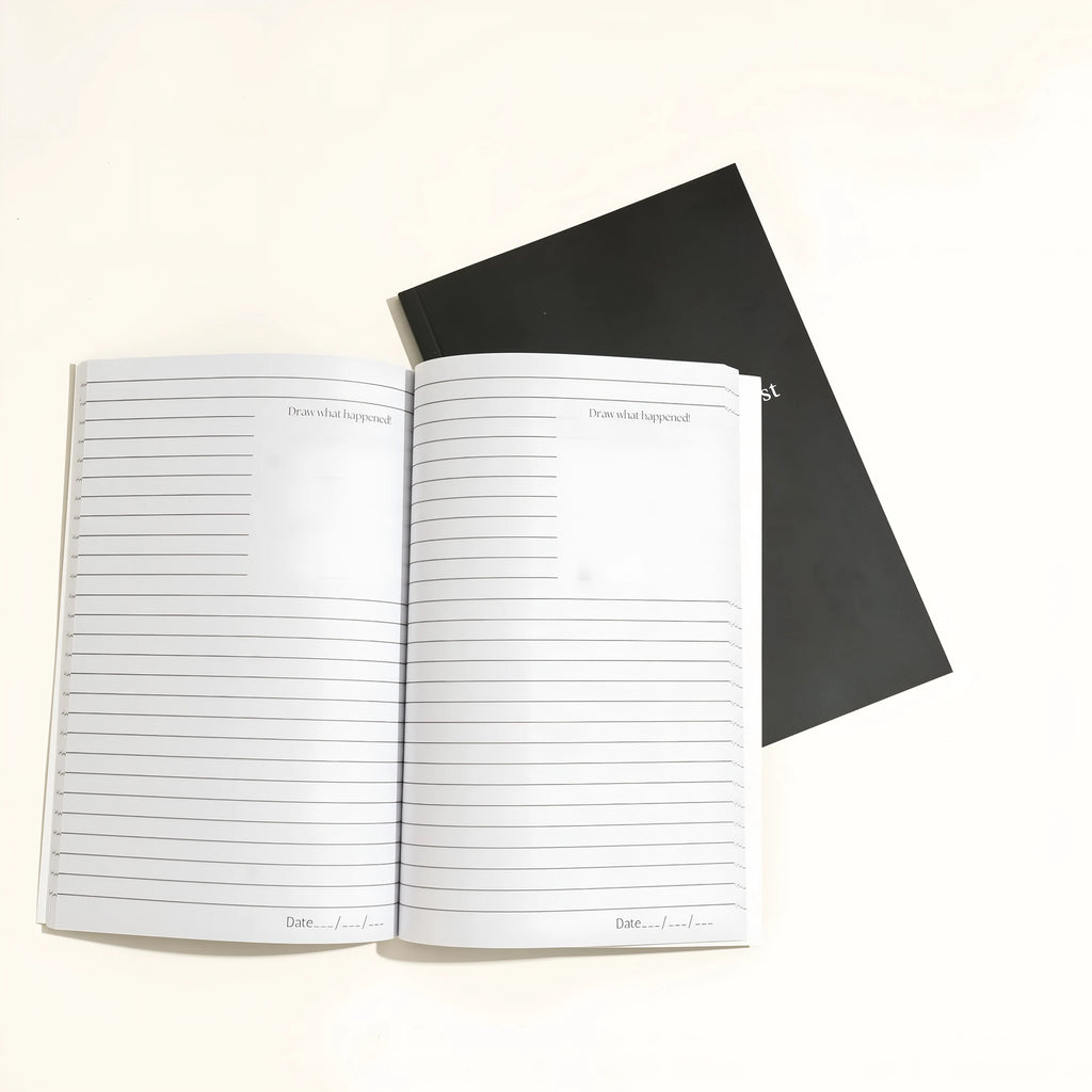 Black dream journal notebook with soft touch cover and business simplicity design for personal writing