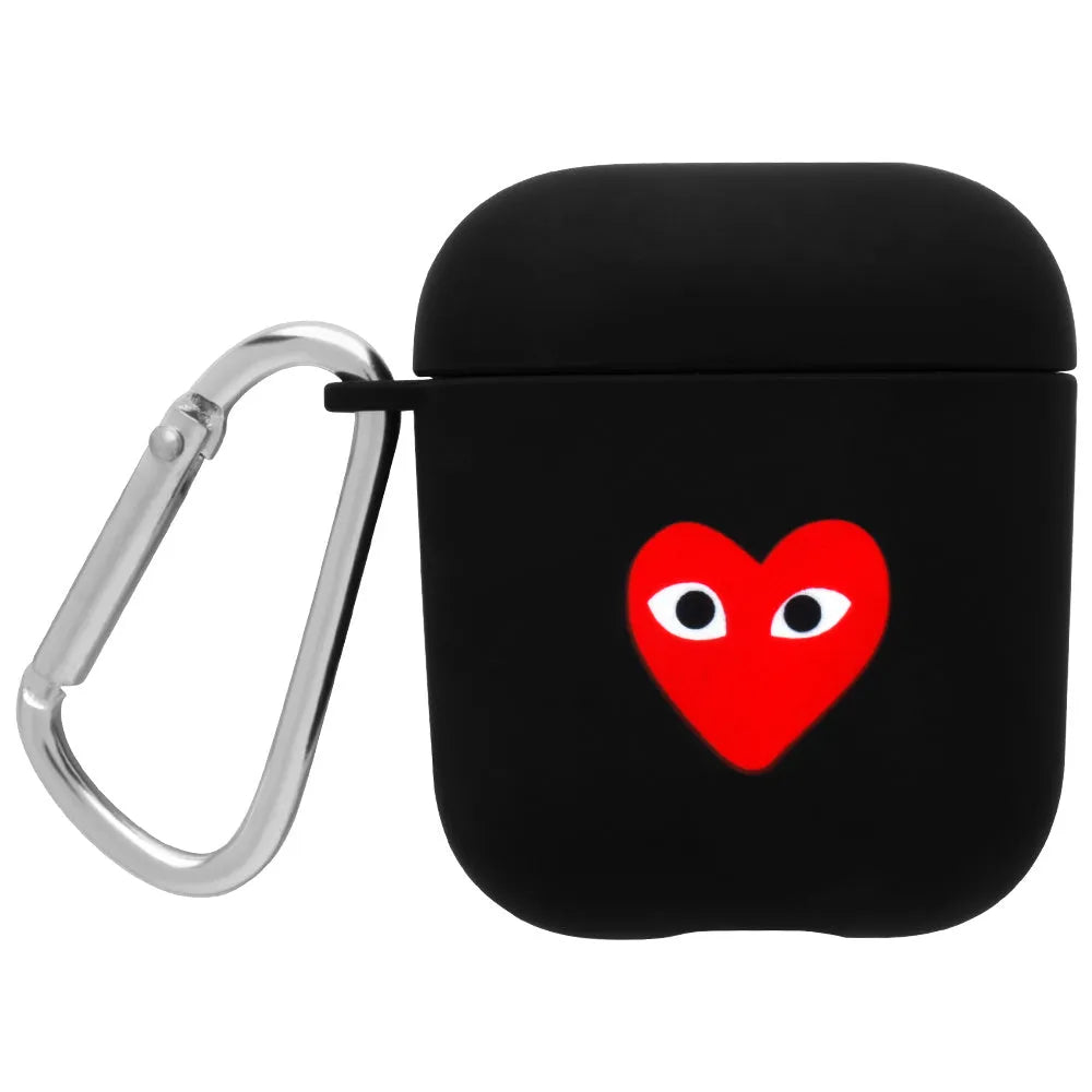 Black and pink PC plastic AirPods earphone cover with decorative style options