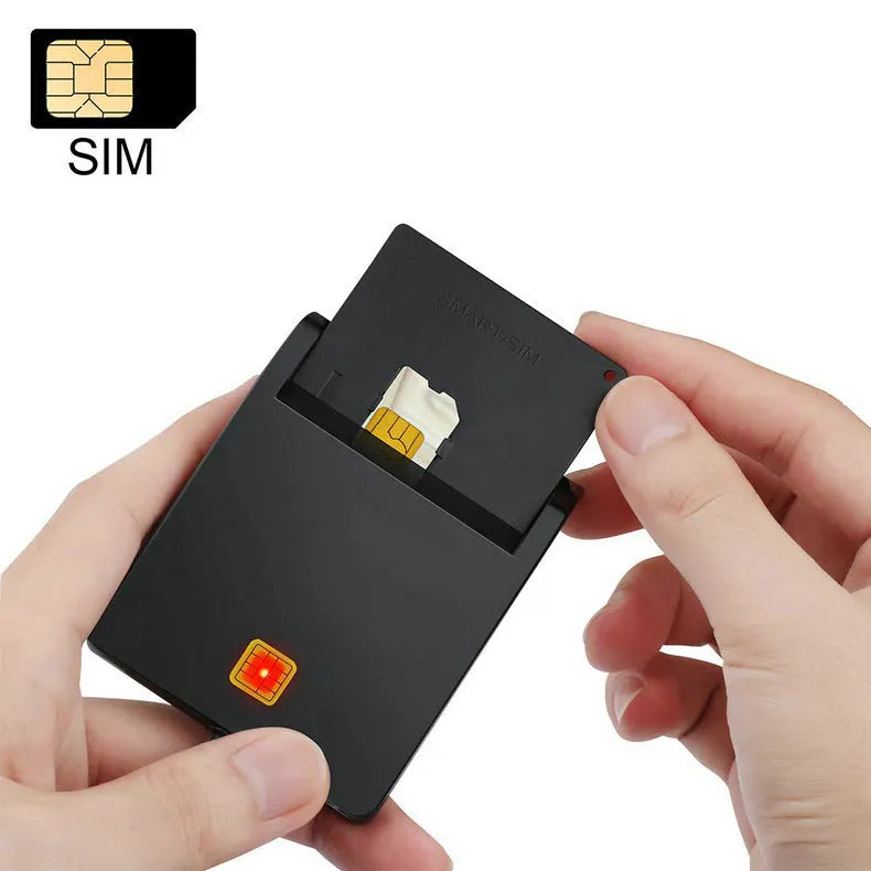 DM-HC65 USB Smart Card Reader in black ABS casing with card slot