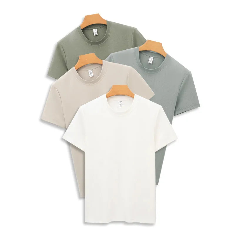 Men's antibacterial quick-dry short sleeve t-shirt in solid colour