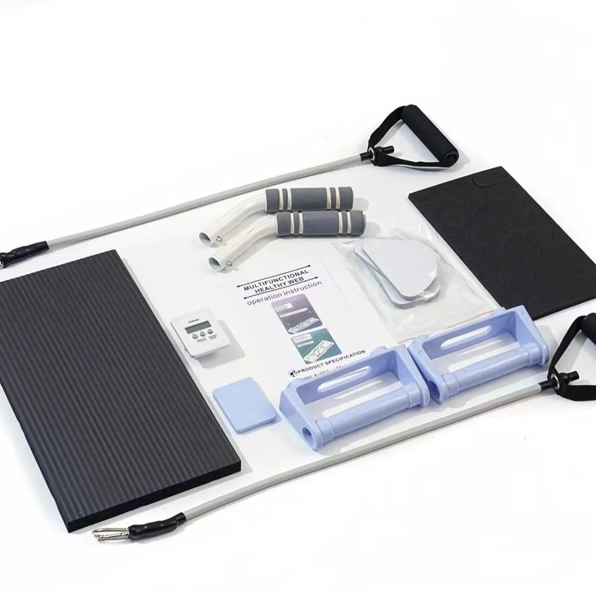 Foldable PP plastic flat support trainer belly panel for abdominal workouts in purple colour
