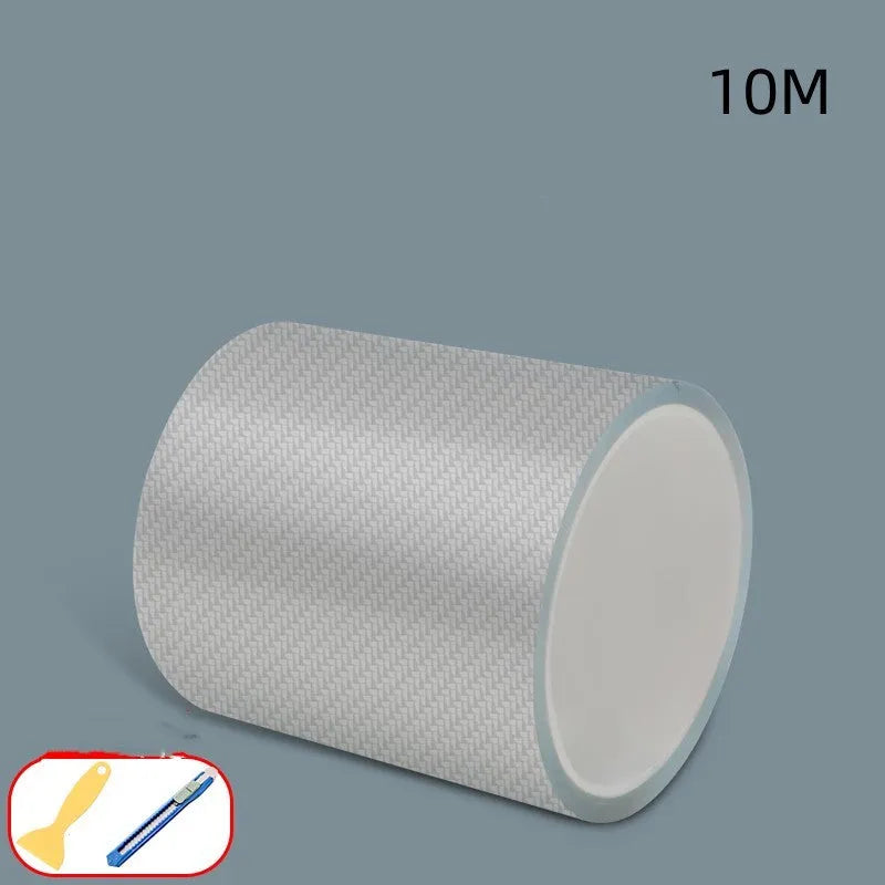 Carbon fibre automotive protection strip roll for car door edges and thresholds