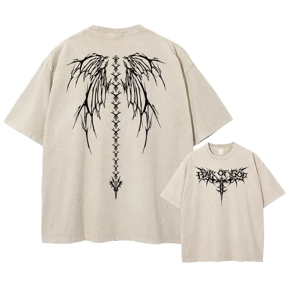 Men's oversized cotton t-shirt with drop shoulder sleeves in solid colour
