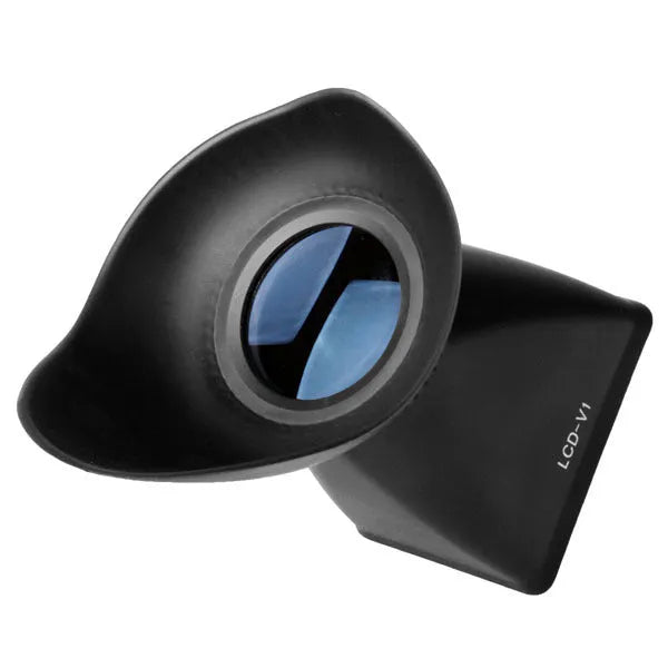 Black camera framing amplifier viewfinder with optical lens for DSLR and mirrorless cameras