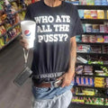 Man modelling a black heavy cotton loose-fit short-sleeved retro T-shirt