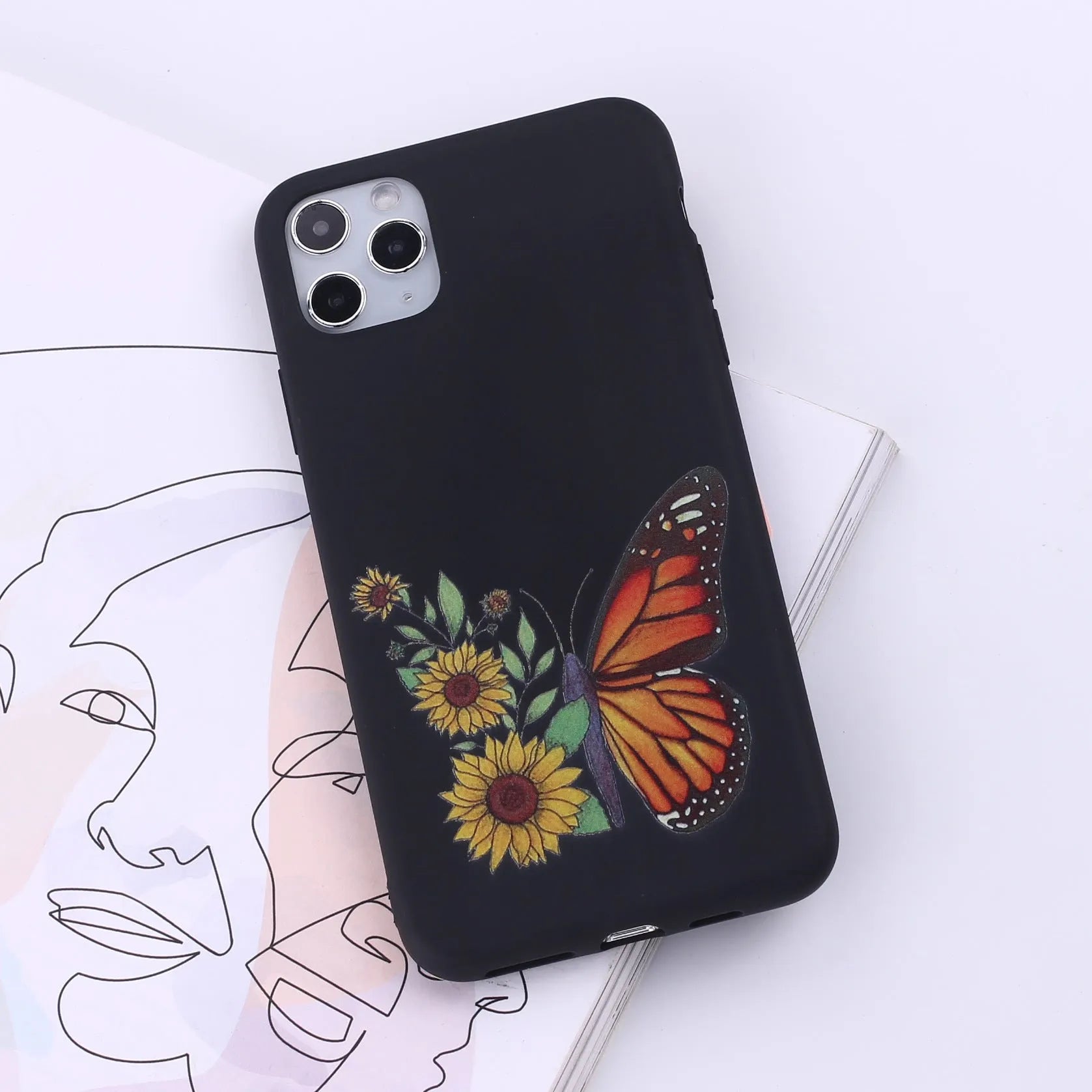 TPU mobile phone back cover for iPhone in one of 14 colour options, showing European/American painted style.