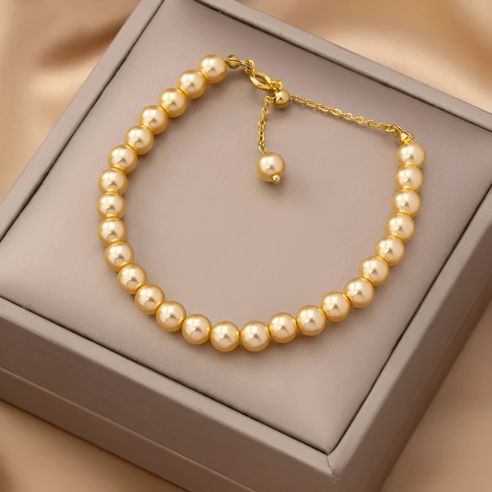 Women's copper luxury golden balls bracelet handmade bead geometric unisex jewellery
