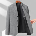 Men's loose-fit solid colour polyester casual coat for spring and autumn.