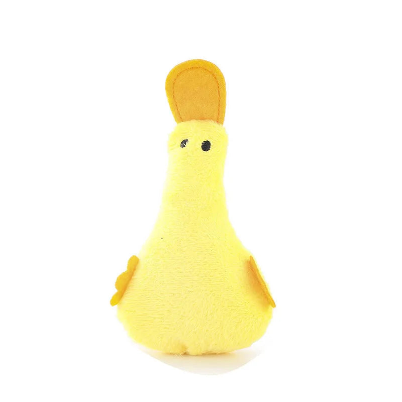 Colourful duck plush pet toy with squeaker and catnip for cats and dogs