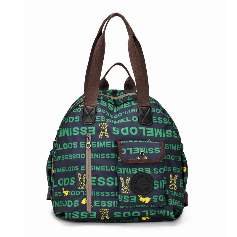 Large capacity nylon outdoor backpack with sandwich pocket design in black colour option