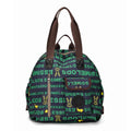 Large capacity nylon outdoor backpack with sandwich pocket design in black colour option