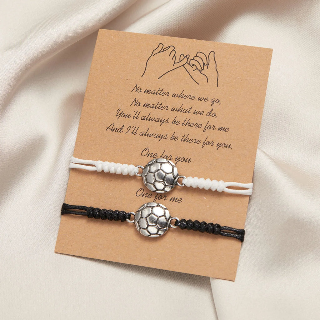 Set of two alloy geometric square bracelets with basketball pattern and electroplated finish
