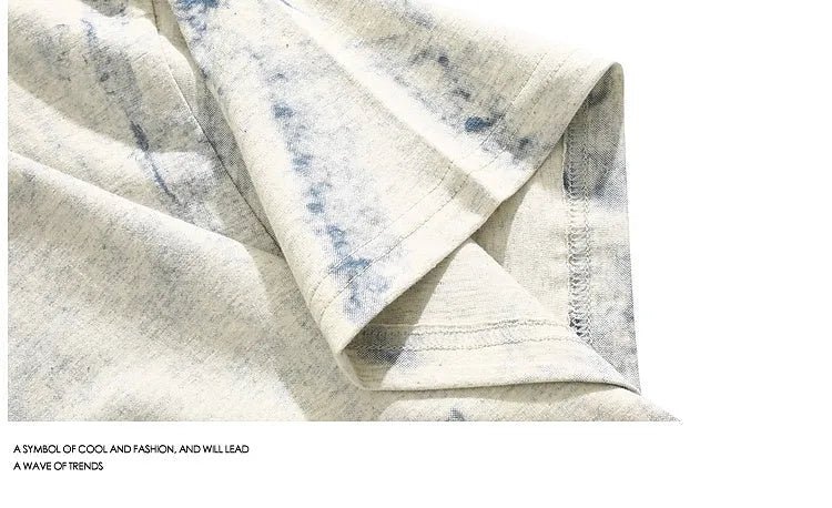 Gray men's tie dye t-shirt with full screen printing design, half sleeves, and round neck collar