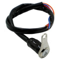 Black stainless steel motorcycle double flashing switch with light ring indicator and 7mm installation aperture