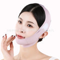 Small V face shaping mask in green and purple colours for facial lifting and anti-sagging support