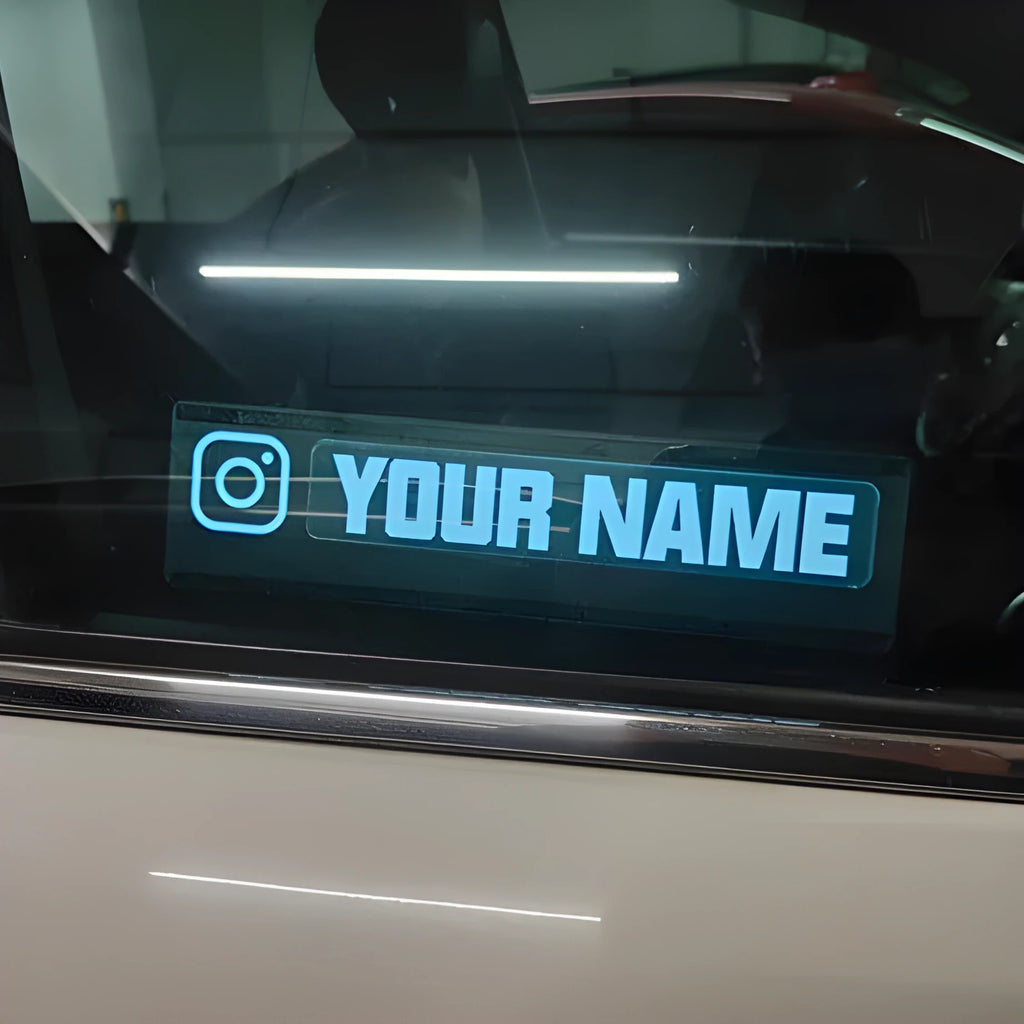 0.5mm thick electroluminescent car sticker with foundation white glow on vehicle window