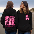 Breast Cancer Awareness sweatshirt hoodie with side pockets and retro hot stamping design