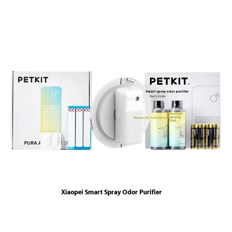 Smart spray odour removal machine for pets with purification liquid bottles and mounting bracket