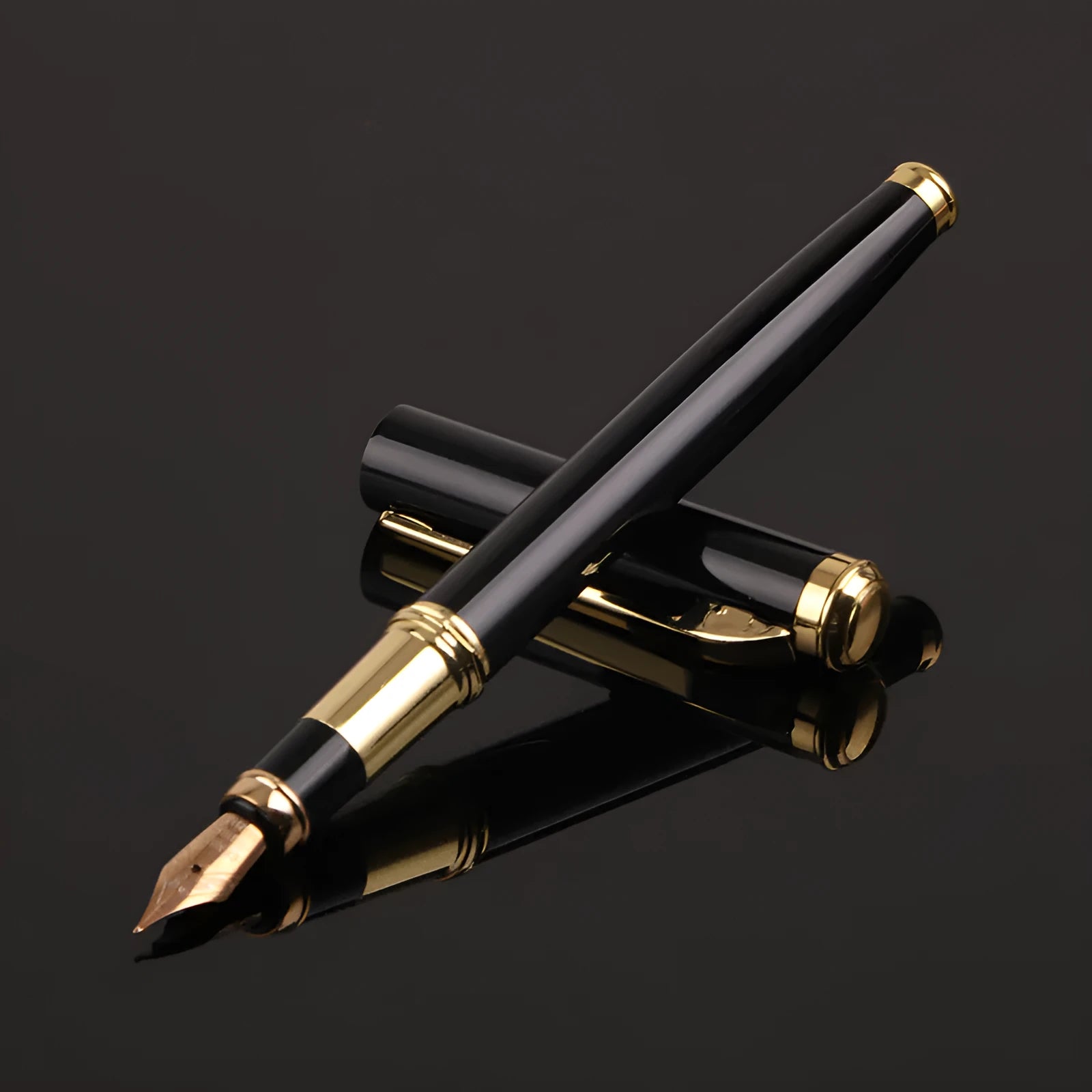 Red and black metal business ink pens with 0.5mm Yijin nibs for office and student use