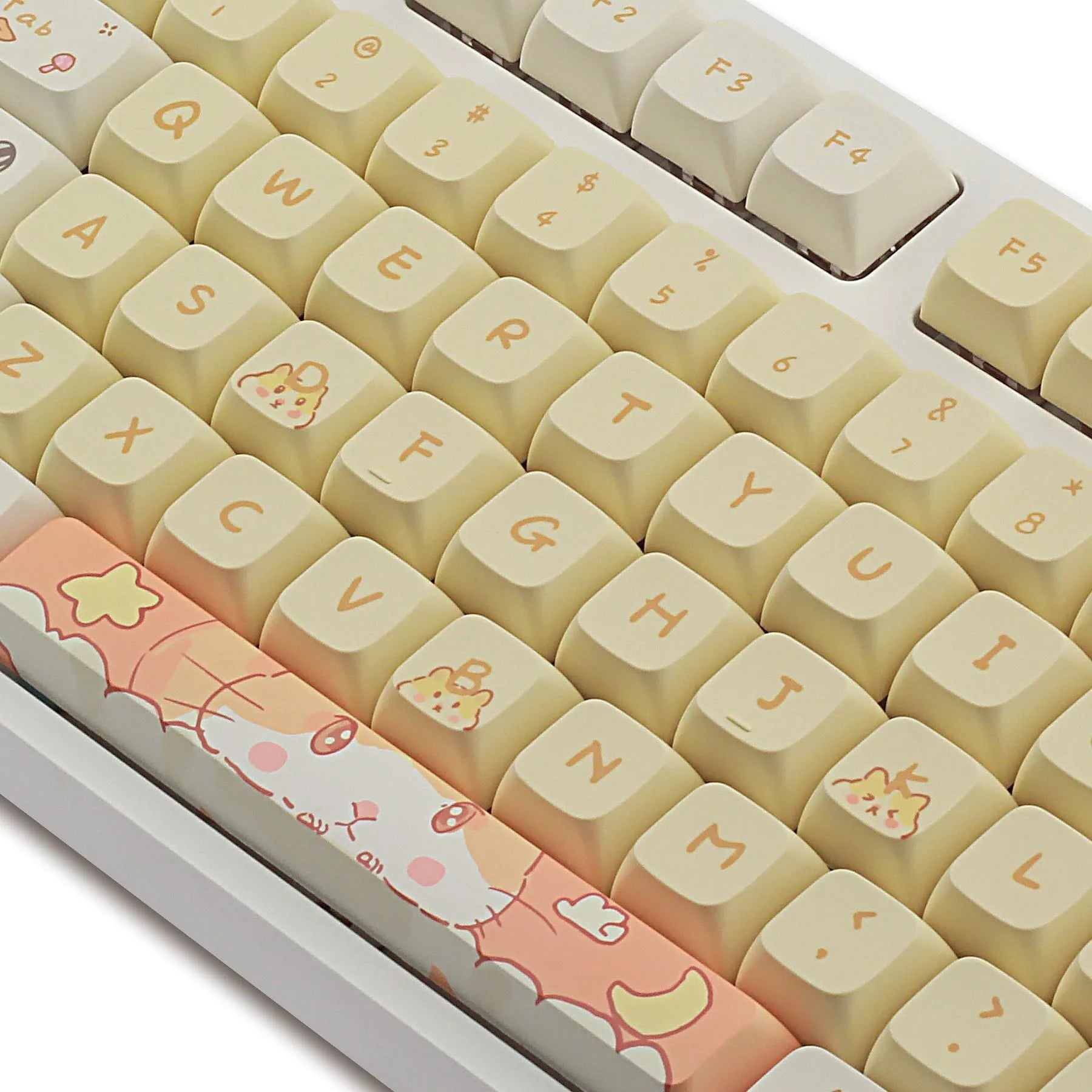 XDA profile mechanical keyboard keycaps in custard colours for 68 75 98 100 key layouts