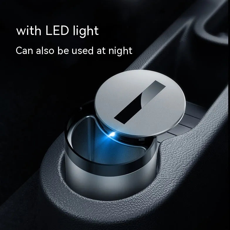 Silver intelligent induction ashtray with automatic opening lid for car or home use