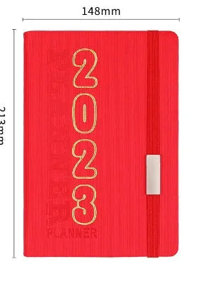 A5 student almanac diary with imitation leather cover showing monthly calendar layout and creative design elements