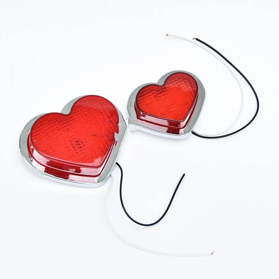 Heart-shaped 12v automotive LED sidelight for fender mounting in multiple colour options