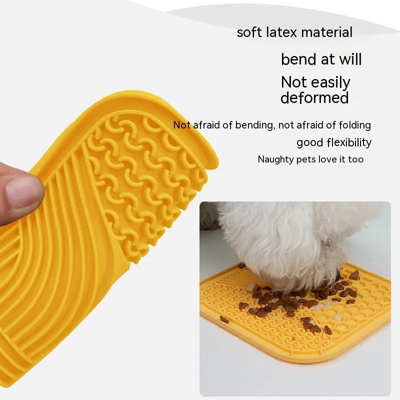 Silicone anti-choke dog licking pad in gray large size for slow feeding