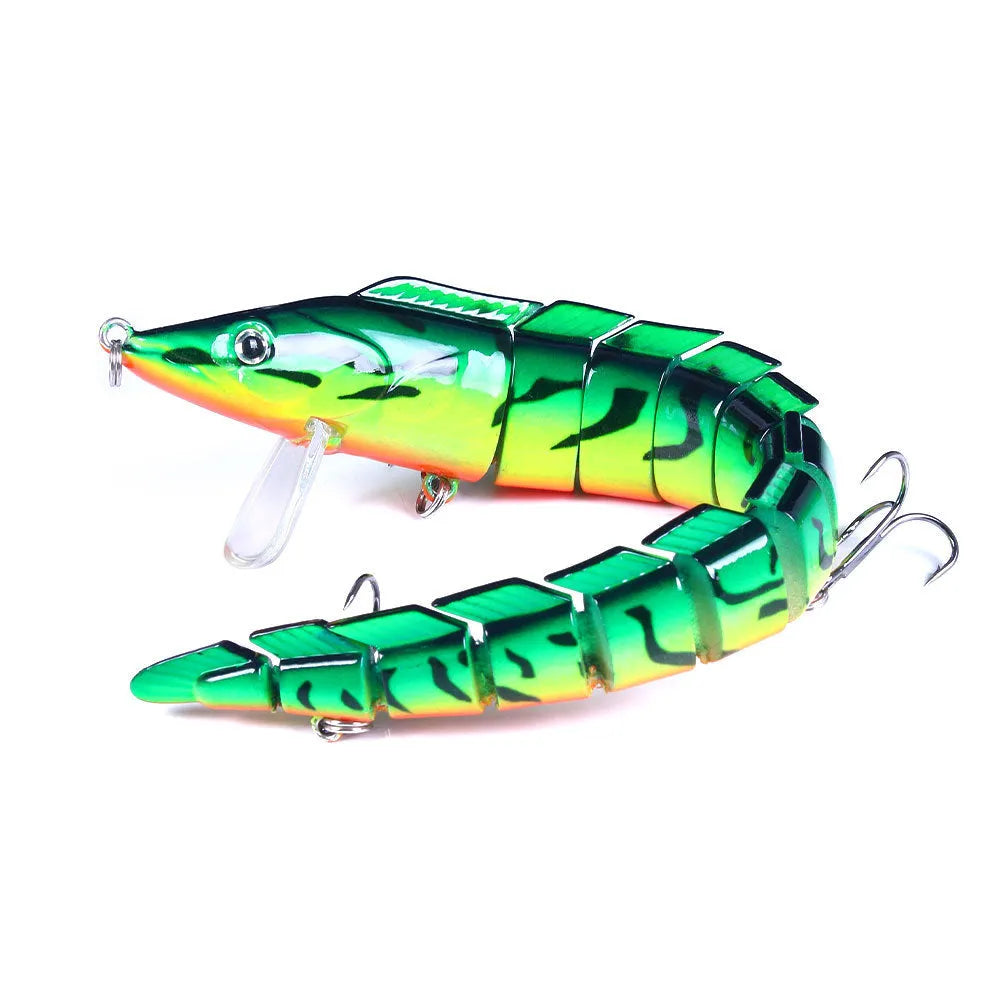 Simulated fish loach fishing lure measuring 23cm with multi-section body design