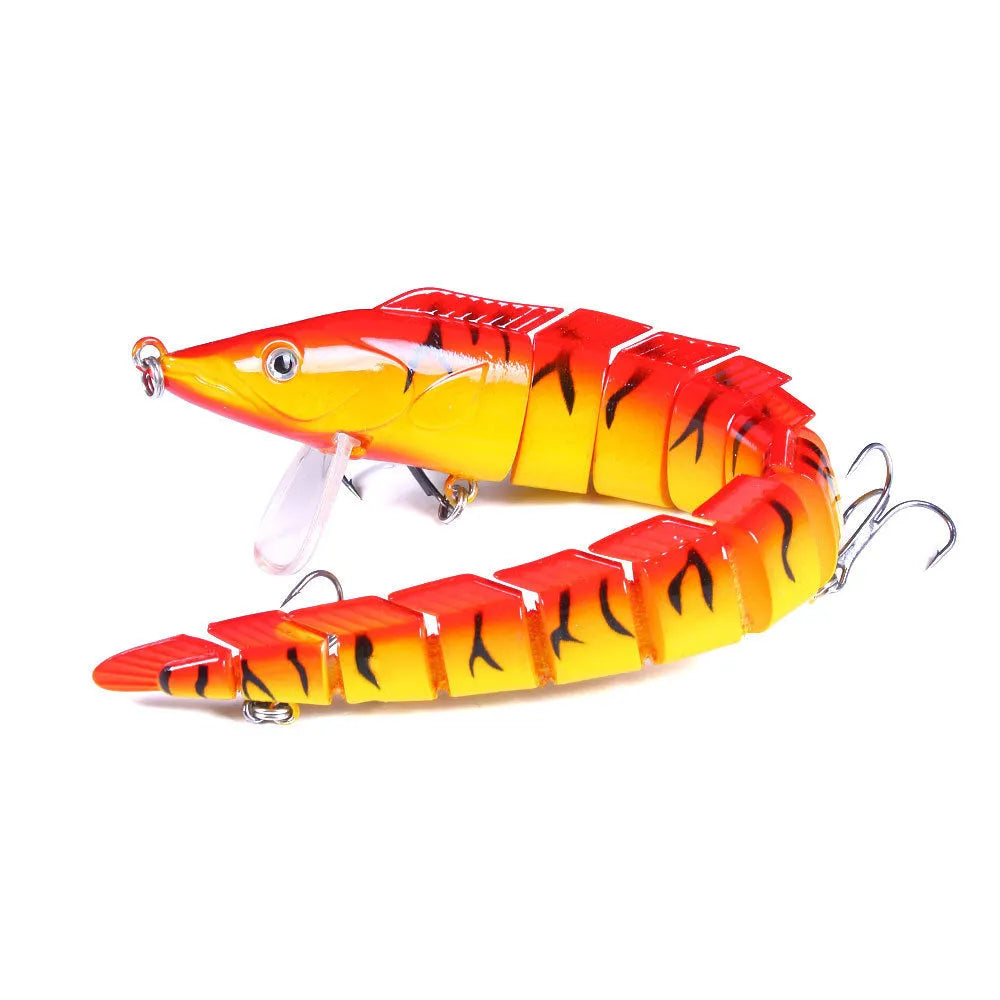 Simulated fish loach fishing lure measuring 23cm with multi-section body design