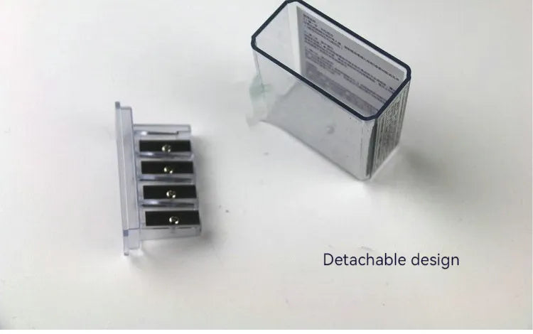 Four holes pencil sharpener bulk pack with geometric plastic design and screwdriver