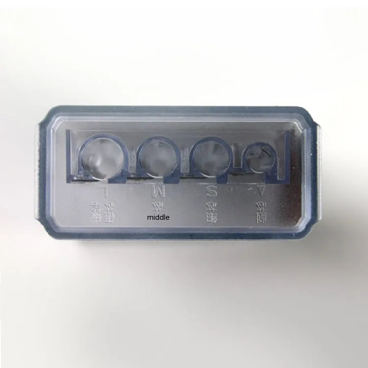 Four holes pencil sharpener bulk pack with geometric plastic design and screwdriver