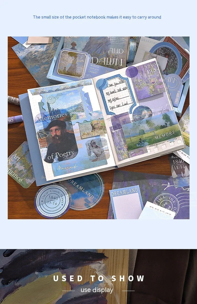 Retro style plaid A6 grid notebook gift box set with envelopes, cards, photo frames, and stationery accessories