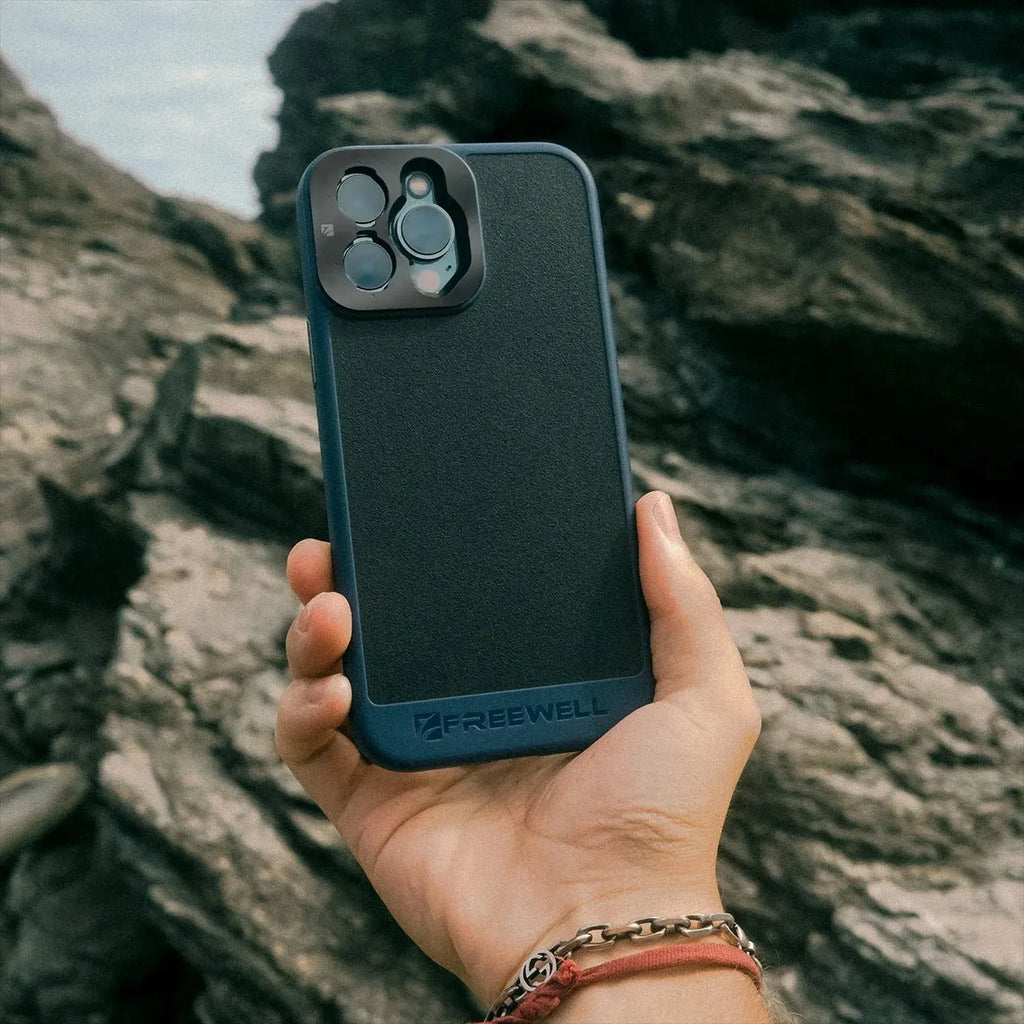 Black phone case compatible with iPhone 13 Pro, 14 Pro, and 15 Pro models