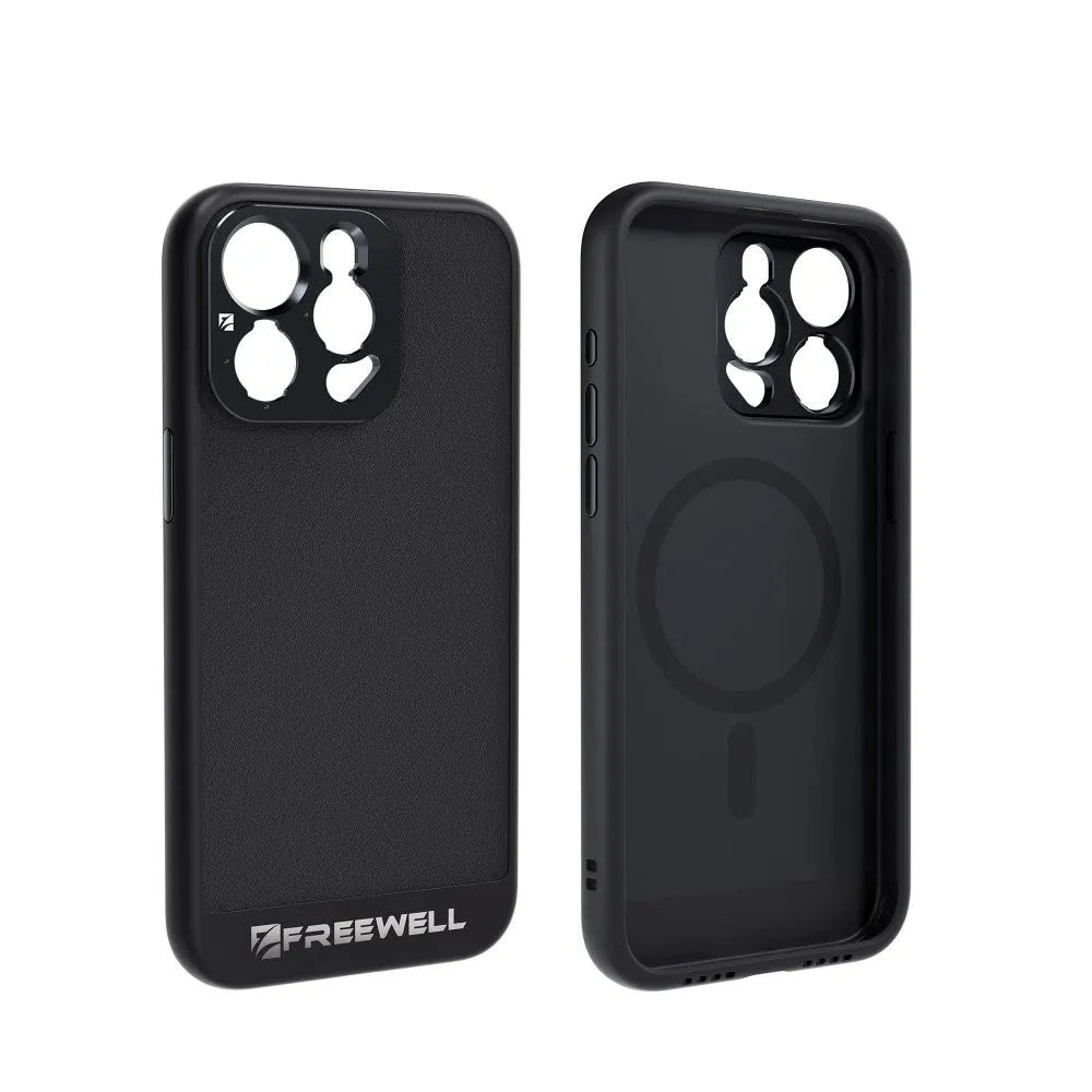 Black phone case compatible with iPhone 13 Pro, 14 Pro, and 15 Pro models