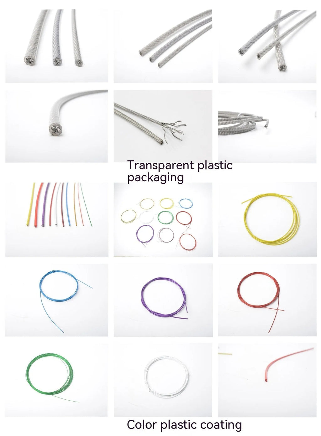 304 stainless steel invisible anti-theft protecting wire rope coil in a grey coated finish.