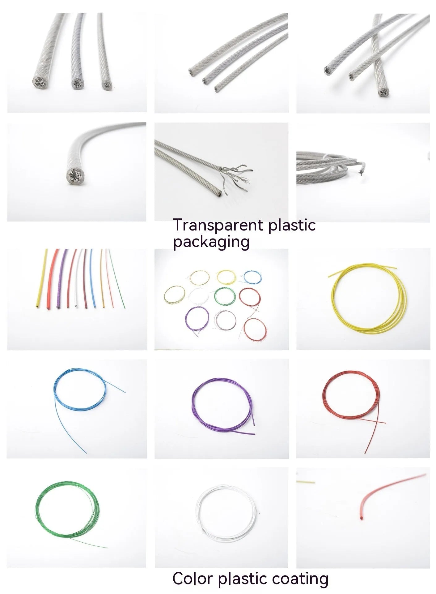 304 stainless steel invisible anti-theft protecting wire rope coil in a grey coated finish.