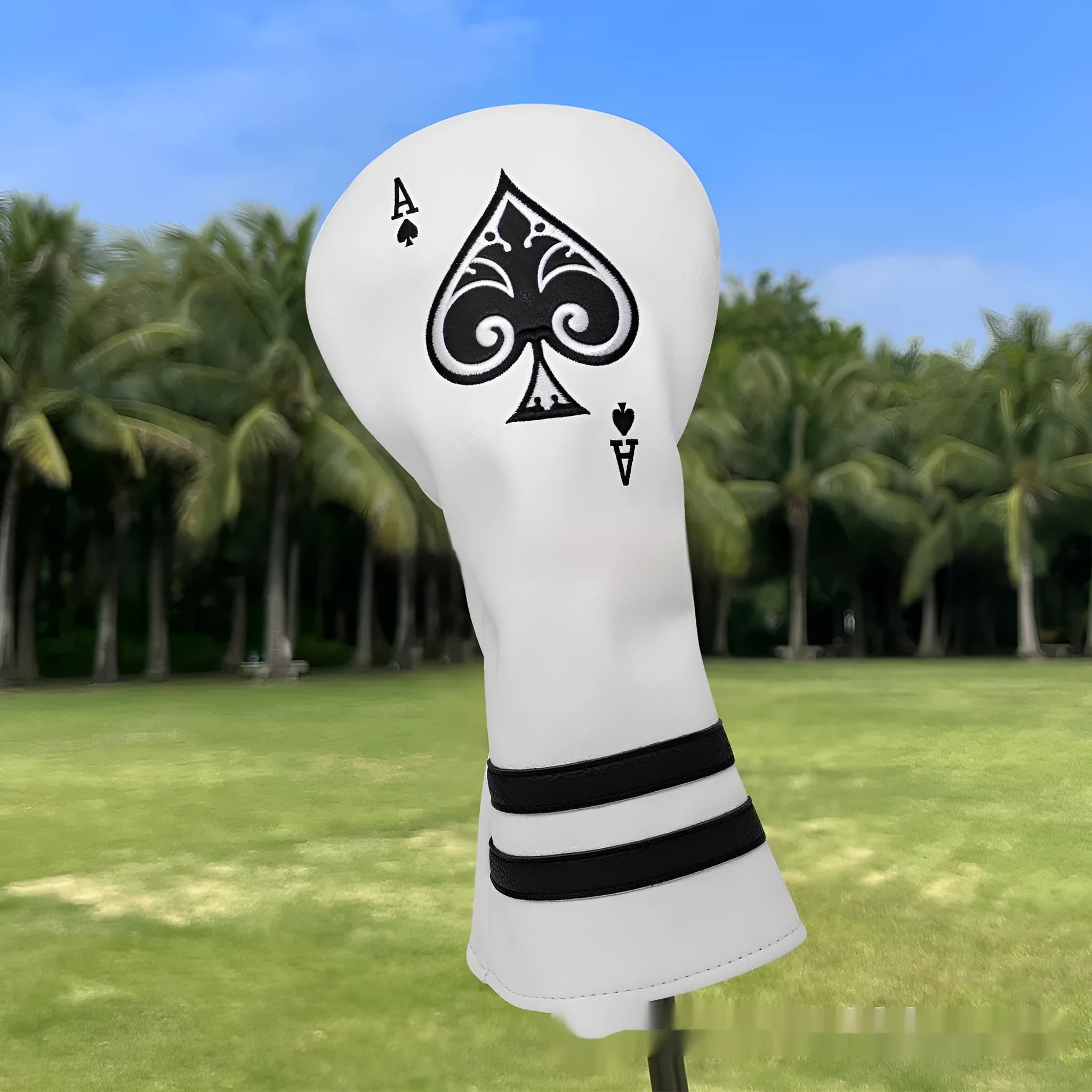 PU material golf putter head sleeve cover in one of three available colours.