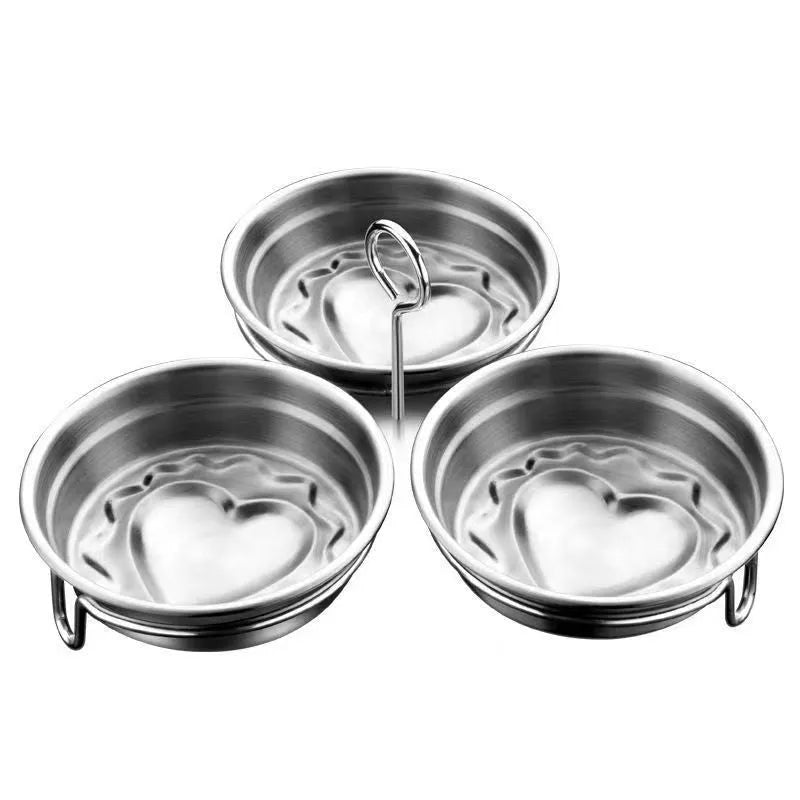 Stainless steel heart-shaped mini egg steamer for cooking boiled eggs and egg stew dishes