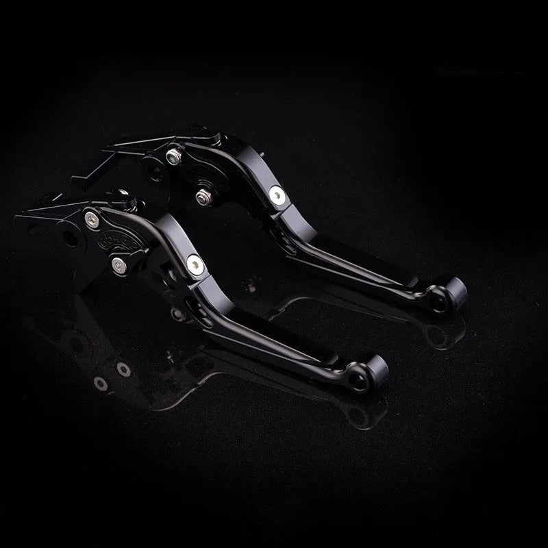 Adjustable anodised aluminium horn handle motorcycle clutch lever in multiple colour options