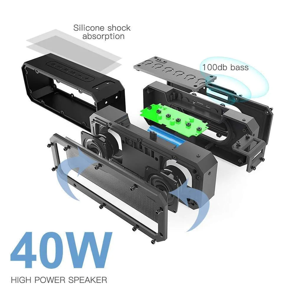 X3 PRO outdoor waterproof Bluetooth speaker in black or blue with climbing rope accessory