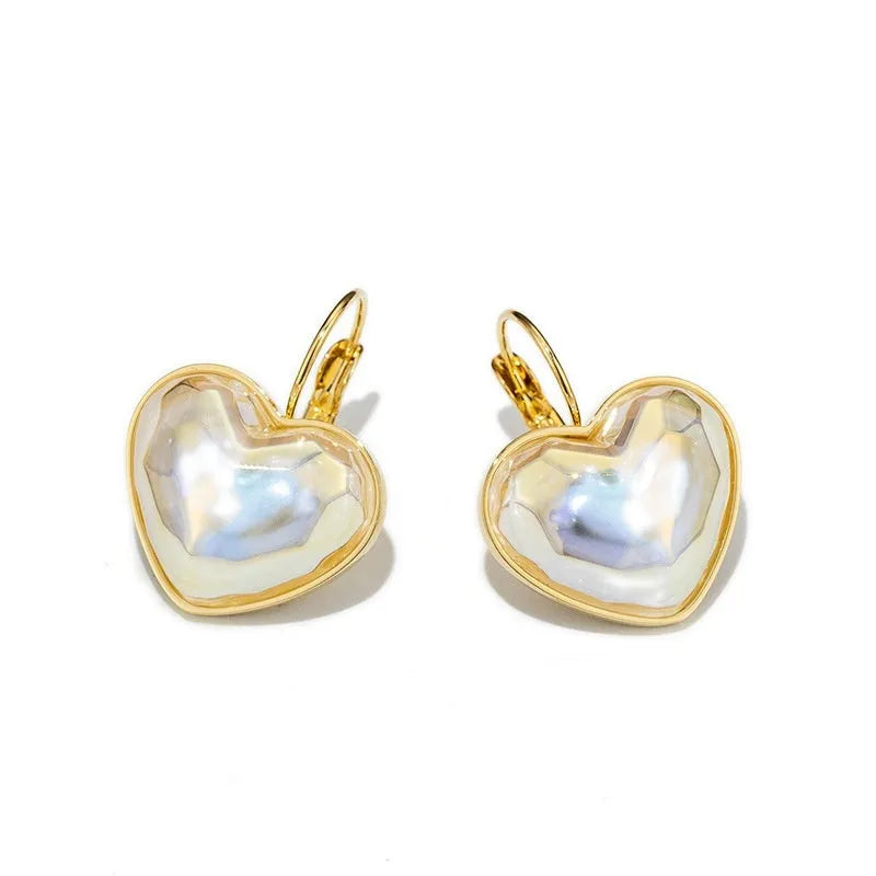 Gold summer love ear clips with alloy metal construction and clip-on design