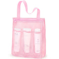 Black and pink large capacity swimming gym bag with dry wet separation compartments and mesh pocket