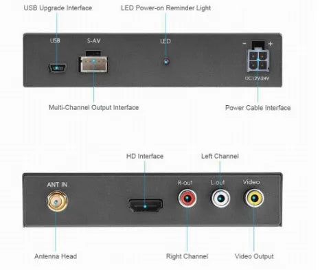 Black car Wi-Fi mirror link box with power cable, antenna, AV cable, and user manual for smartphone screen mirroring.