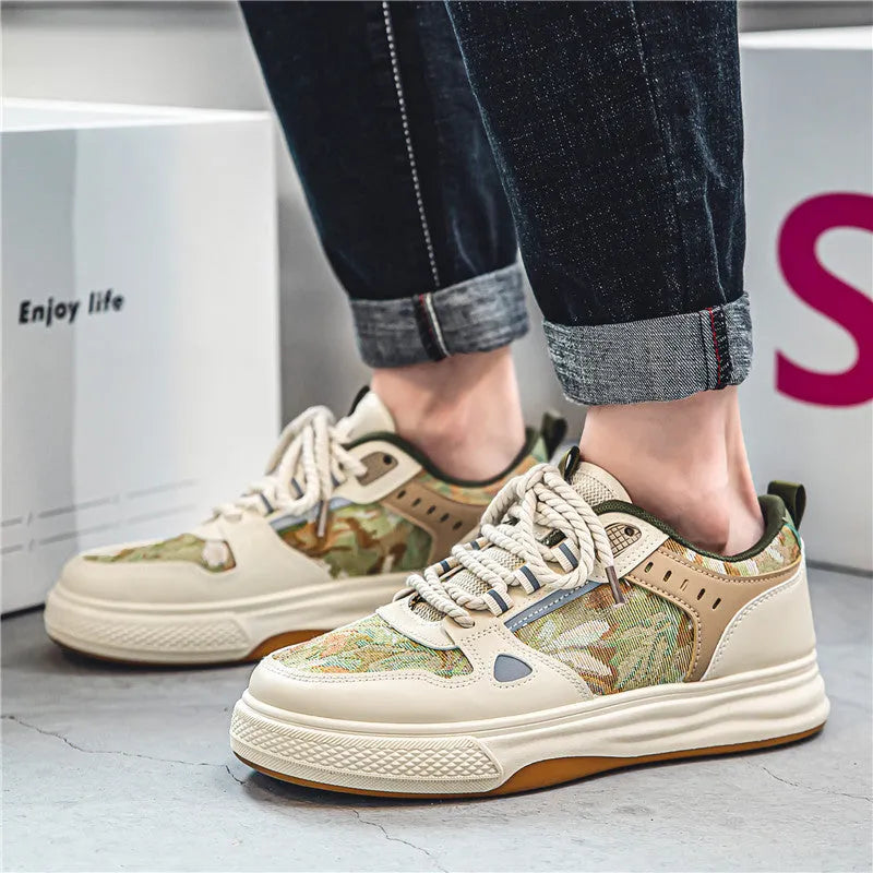 Canvas tide shoes in Milan green or beige colours with flat heel and round toe design