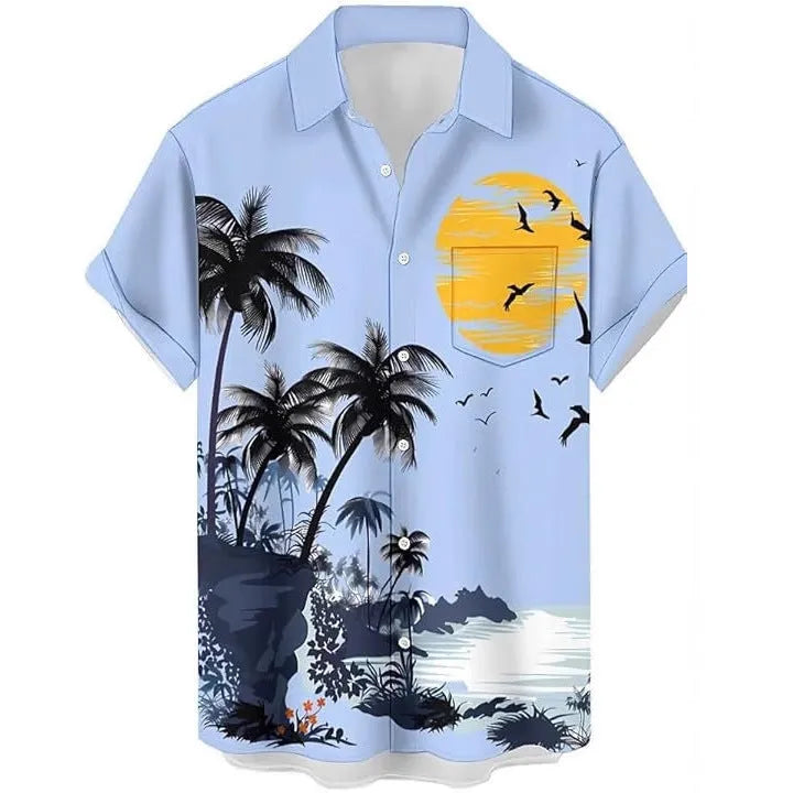 Men's camouflage pattern short sleeve casual shirt in slim fit style