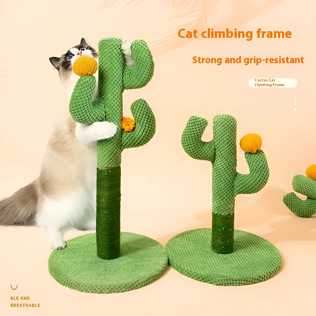 Masson cactus design cat scratch board and climbing pole made from cotton thread
