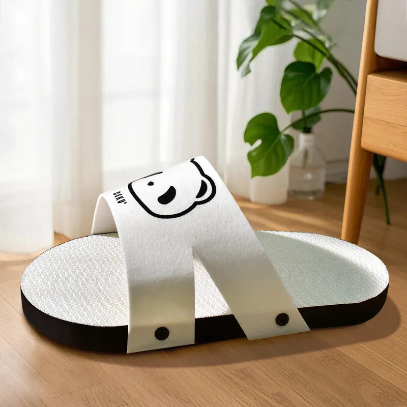 White slipper style corrugated paper cat scratch board for indoor cats