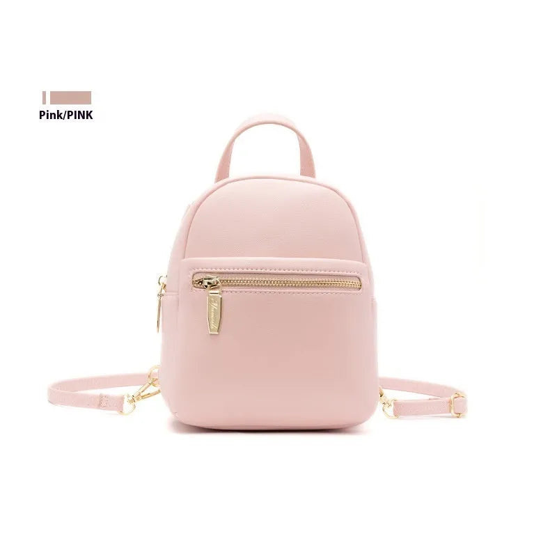 Soft PU street trend mini backpack in multiple colours with three-dimensional pocket
